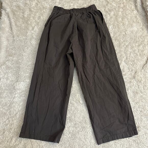 Trensic Spao Medium 100% Cotton Cool Grey Brown Wide Leg Pants Trousers Elastic - Picture 6 of 10